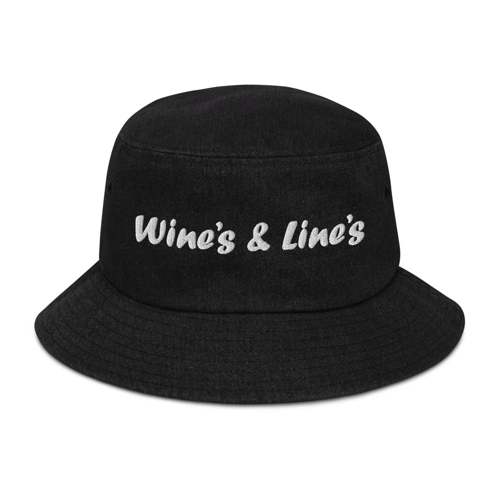 Wine's & Line's Denim bucket hat