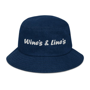 Wine's & Line's Denim bucket hat