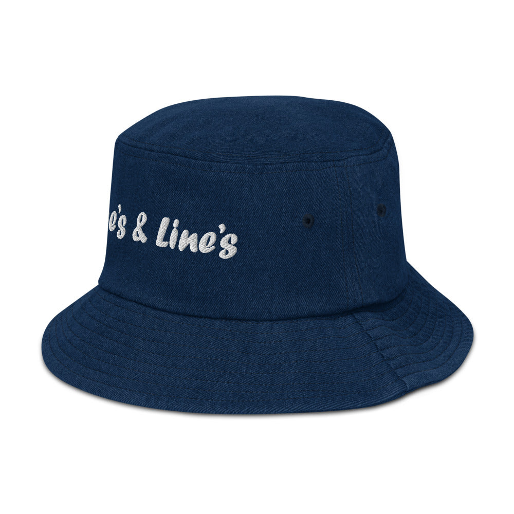 Wine's & Line's Denim bucket hat