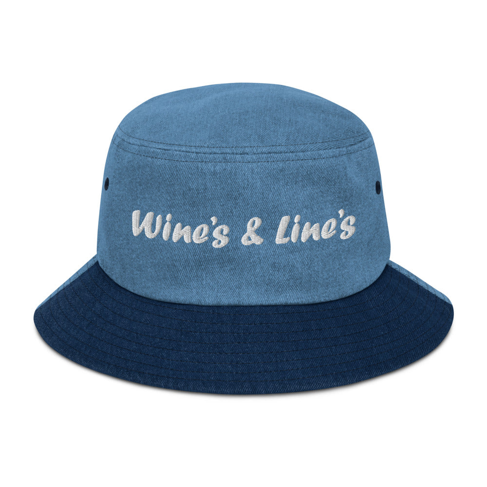 Wine's & Line's Denim bucket hat