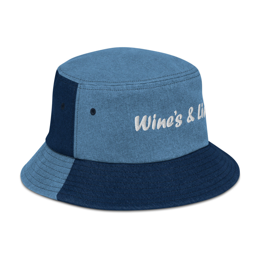 Wine's & Line's Denim bucket hat