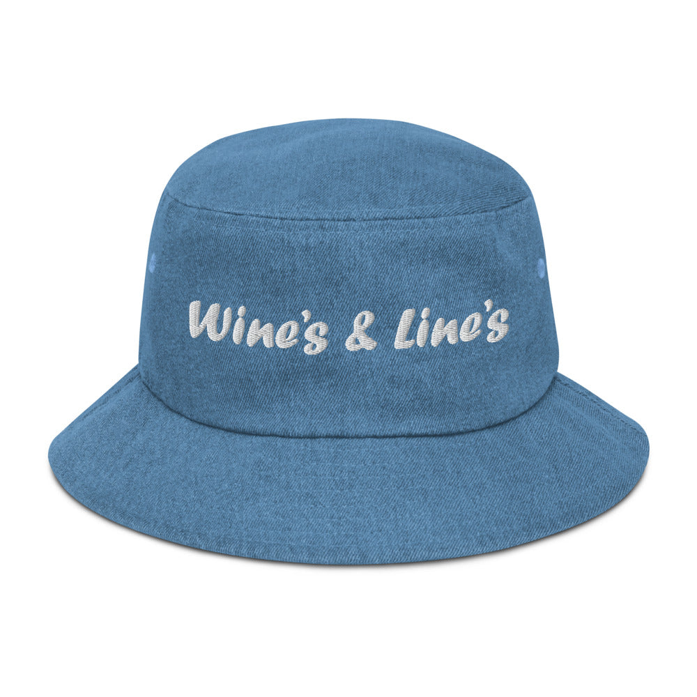 Wine's & Line's Denim bucket hat