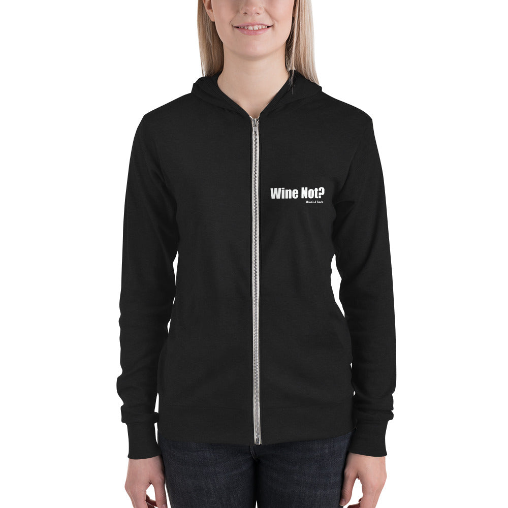 Wine Not? Unisex zip hoodie by Wine's & Line's